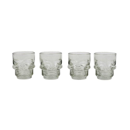 Set van 4 shotglaasjes met doodskopmotief