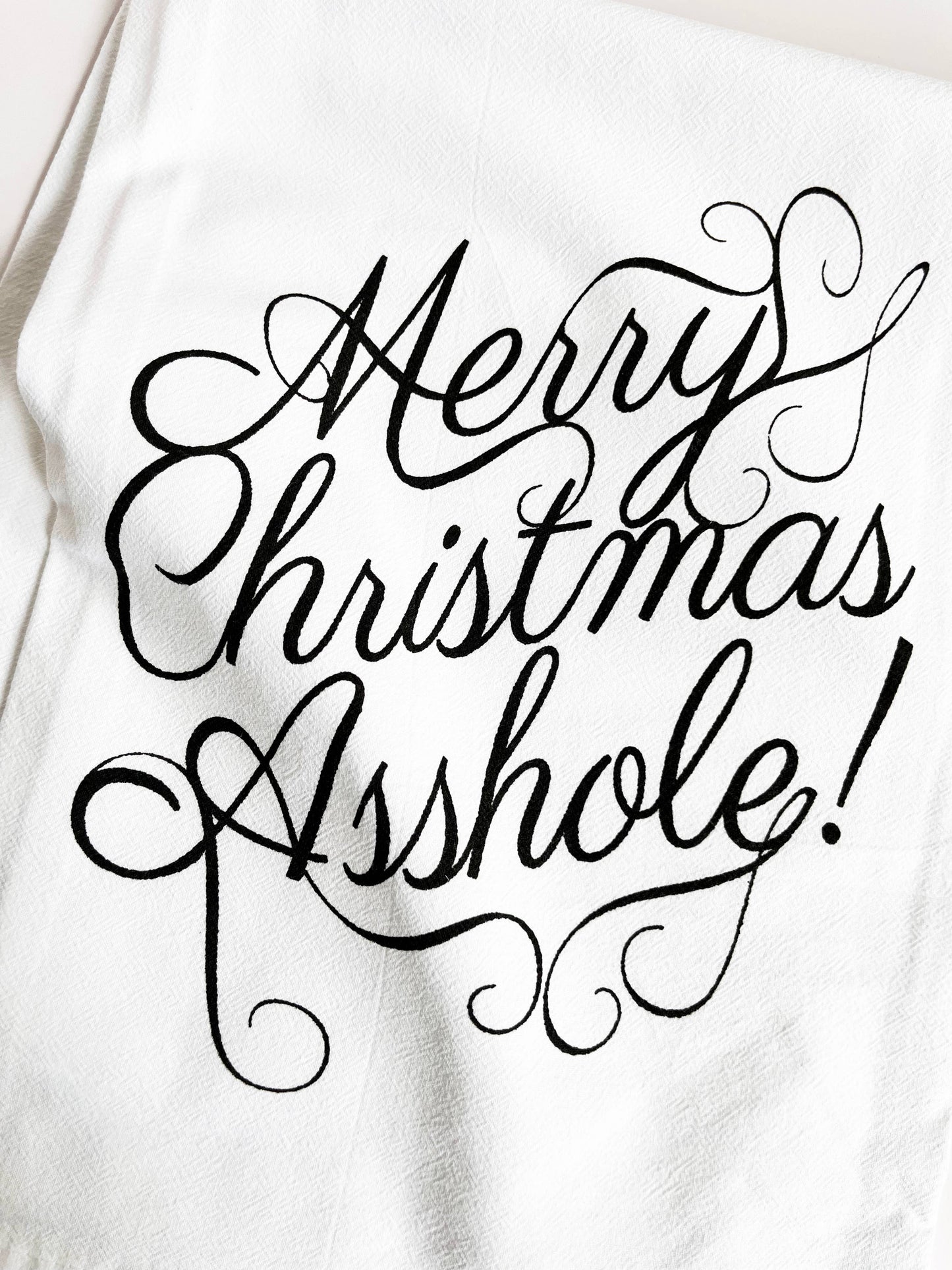 Merry Christmas Asshole Tea Towel