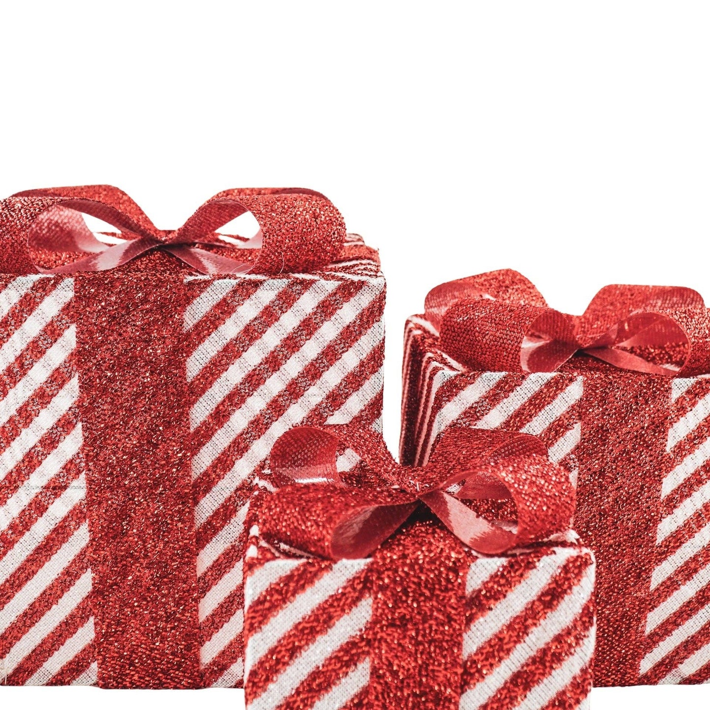 Cadeau de Noël à LED - S3 - Polystyrène - Rouge/Blanc-15/20/25cm