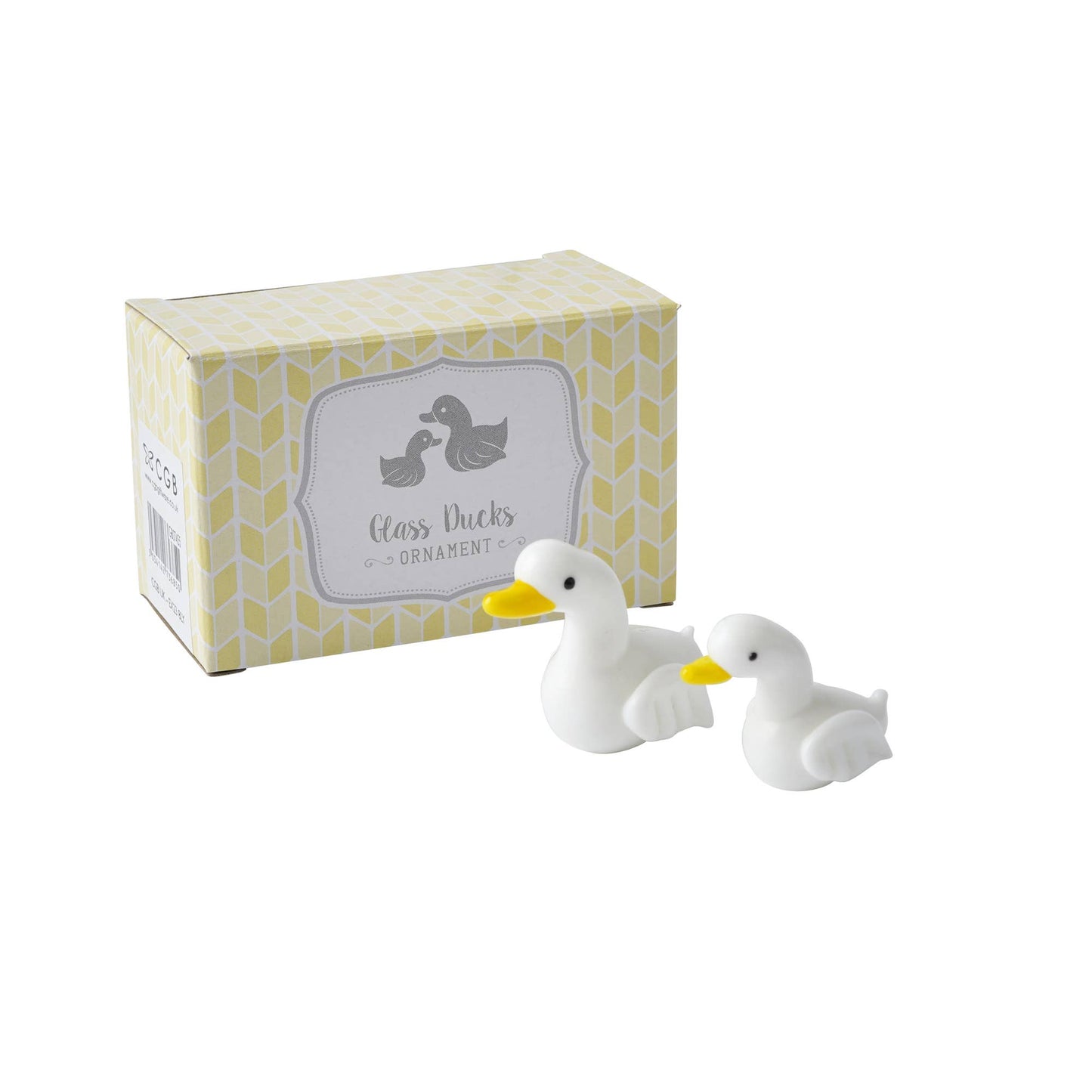 White Ducks Glass Figurine 2-Pack