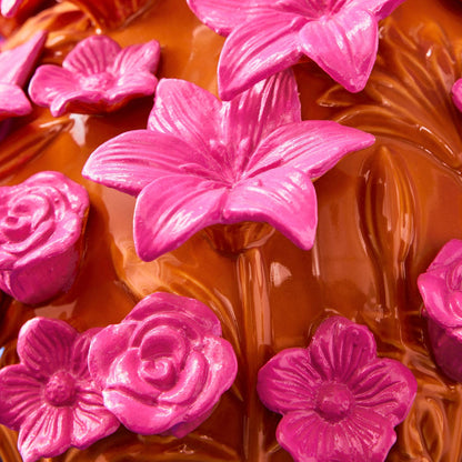 Verano Vase, Orange/Pink Stoneware, 34 x 29.5 cm