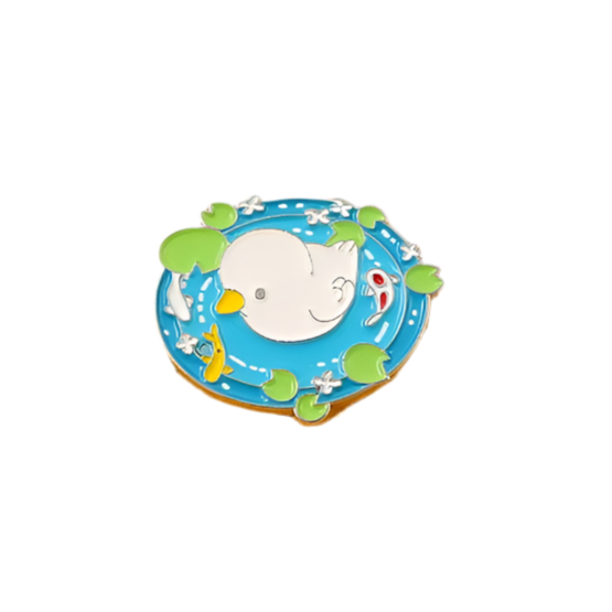 White Duck on Water Pin
