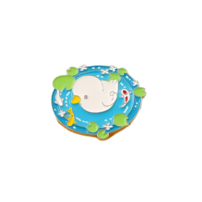 White Duck on Water Pin