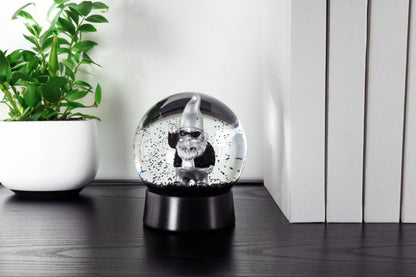 Rock Garden Gnome Snow Globe - Silver