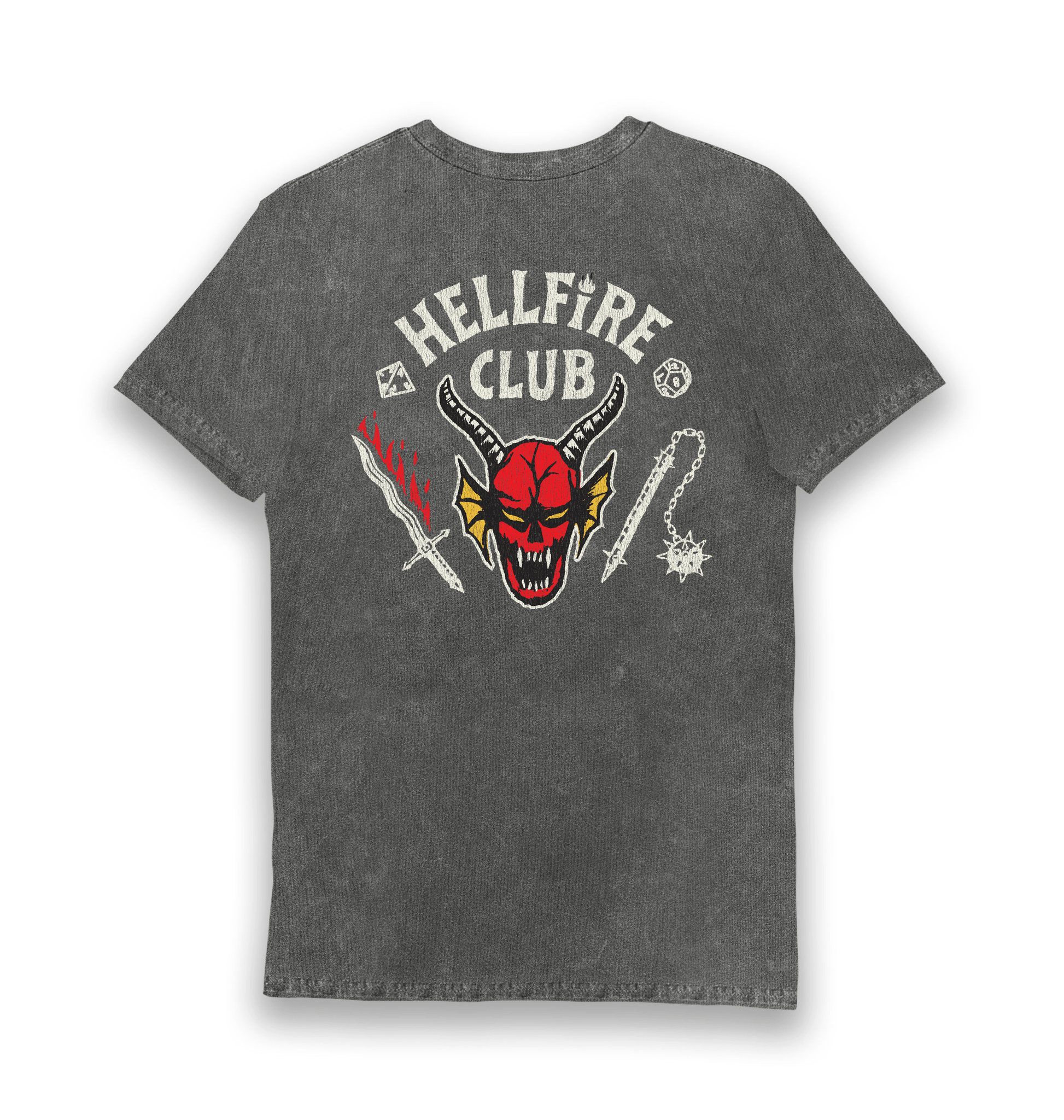 T-shirt adulte Stranger Things Hellfire Club Eco Stonewash