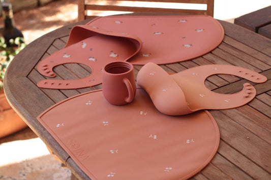 Siliconen placemat met kattenmotief - terracotta