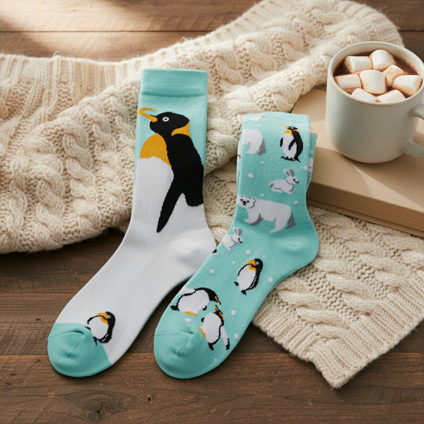Verschillende fleece dierensokken