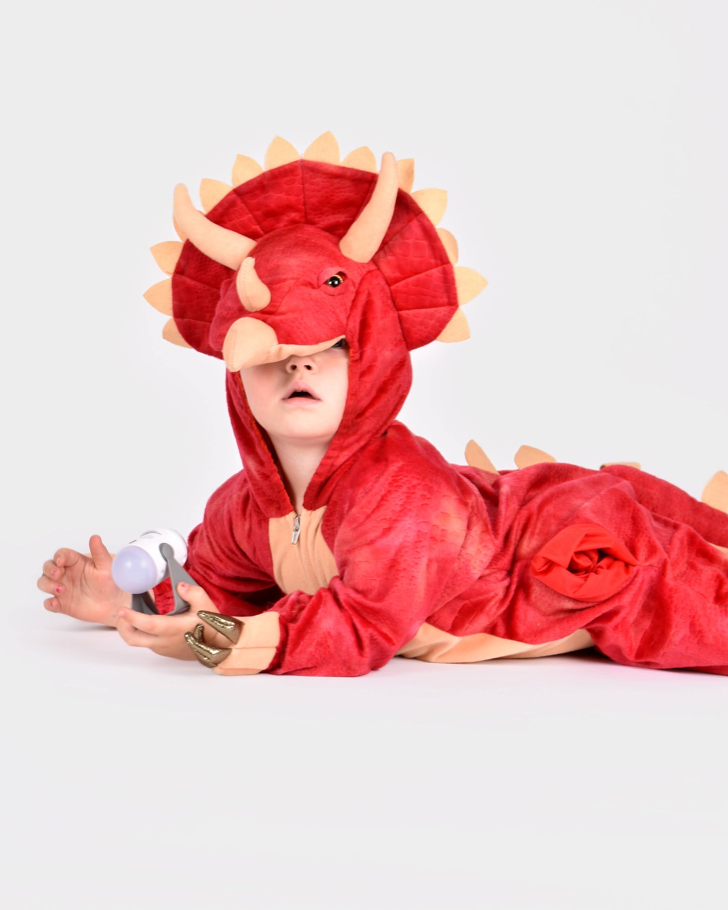 Combinaison dinosaure Tricératops pour enfants 4-6 ans (110-116 cm)
