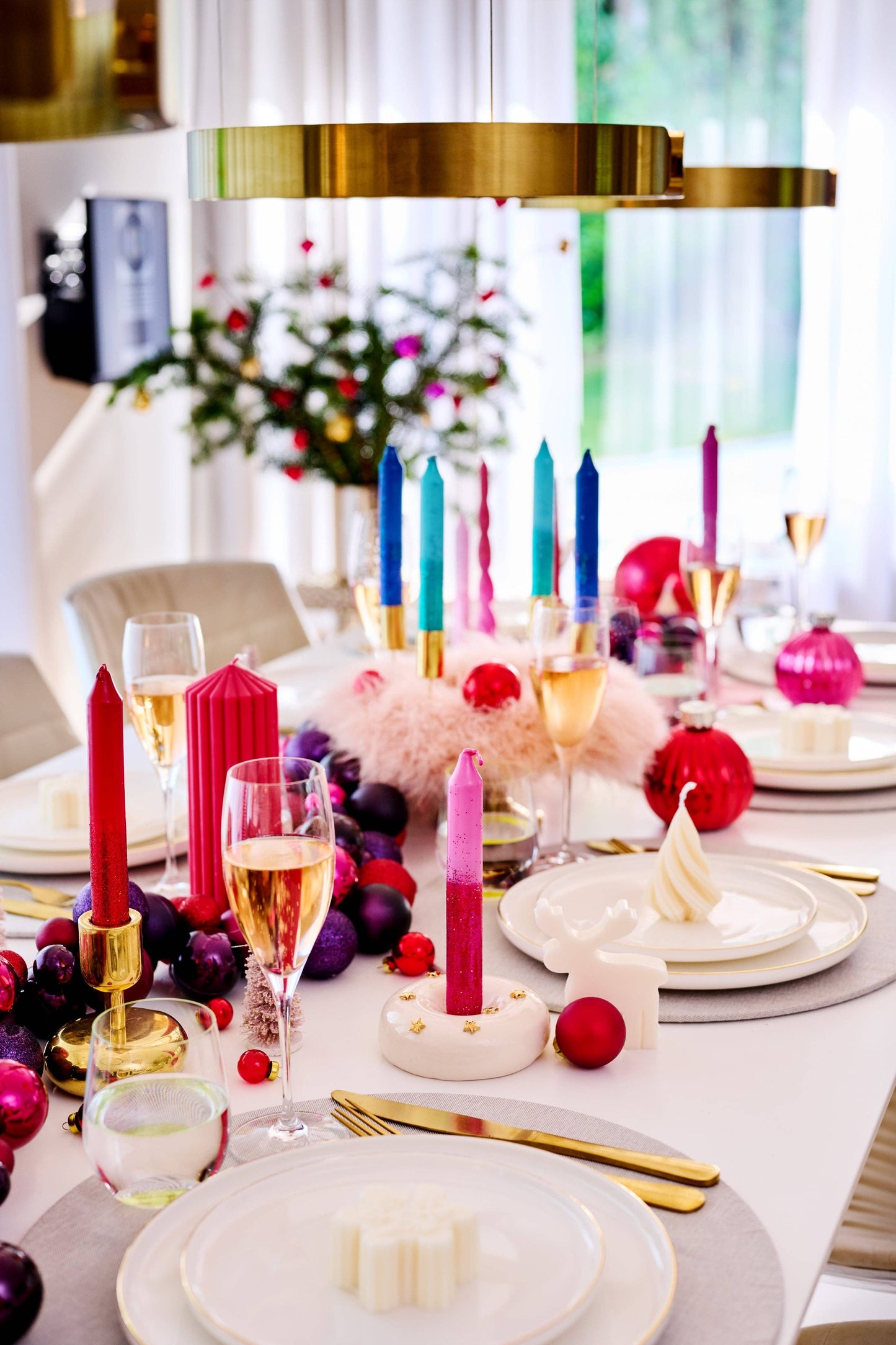 Candelabro de cristal con burbujas de Barbie