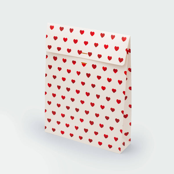 Coeurs rouges - Sac cadeau