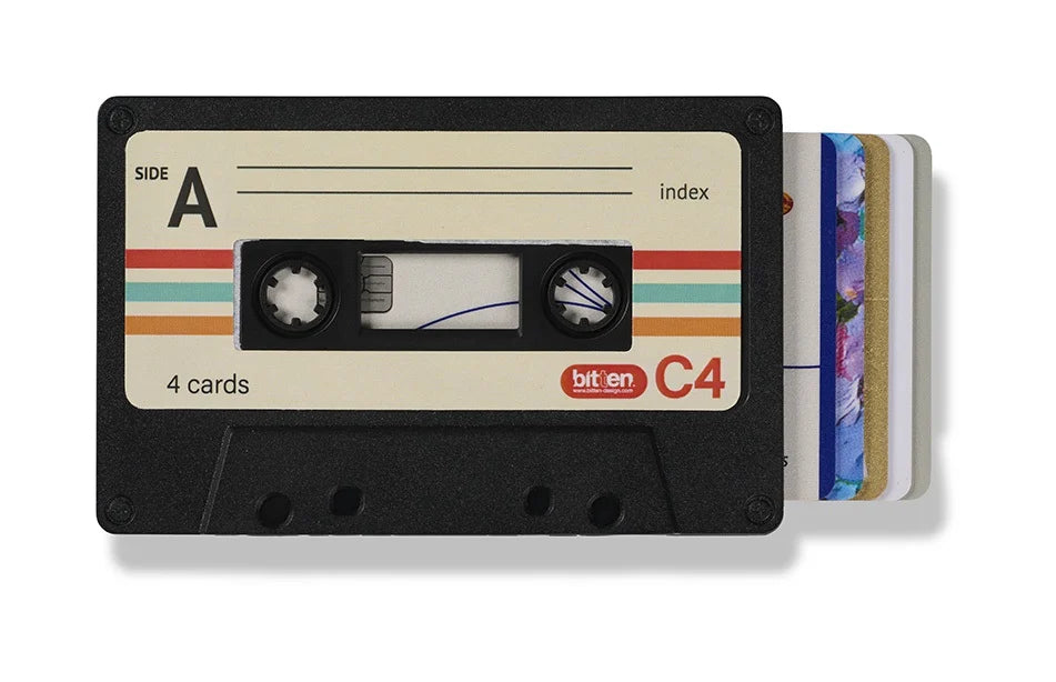 porte cartes cassette noire