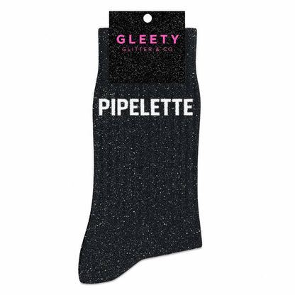 Chaussettes à Paillettes Pipelette Noir – Gleety