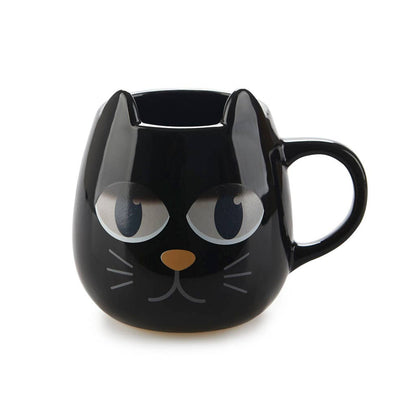 Round Black Cat "Wake up" Mug