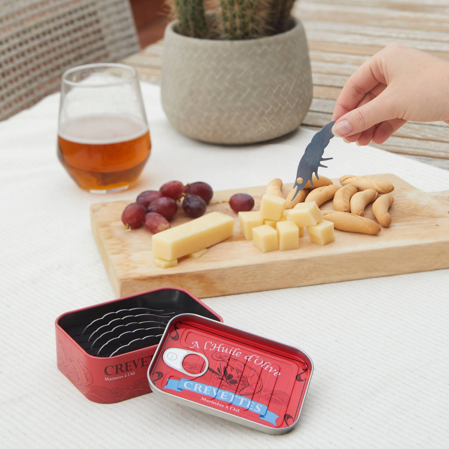 Garfo para aperitivo de camarão