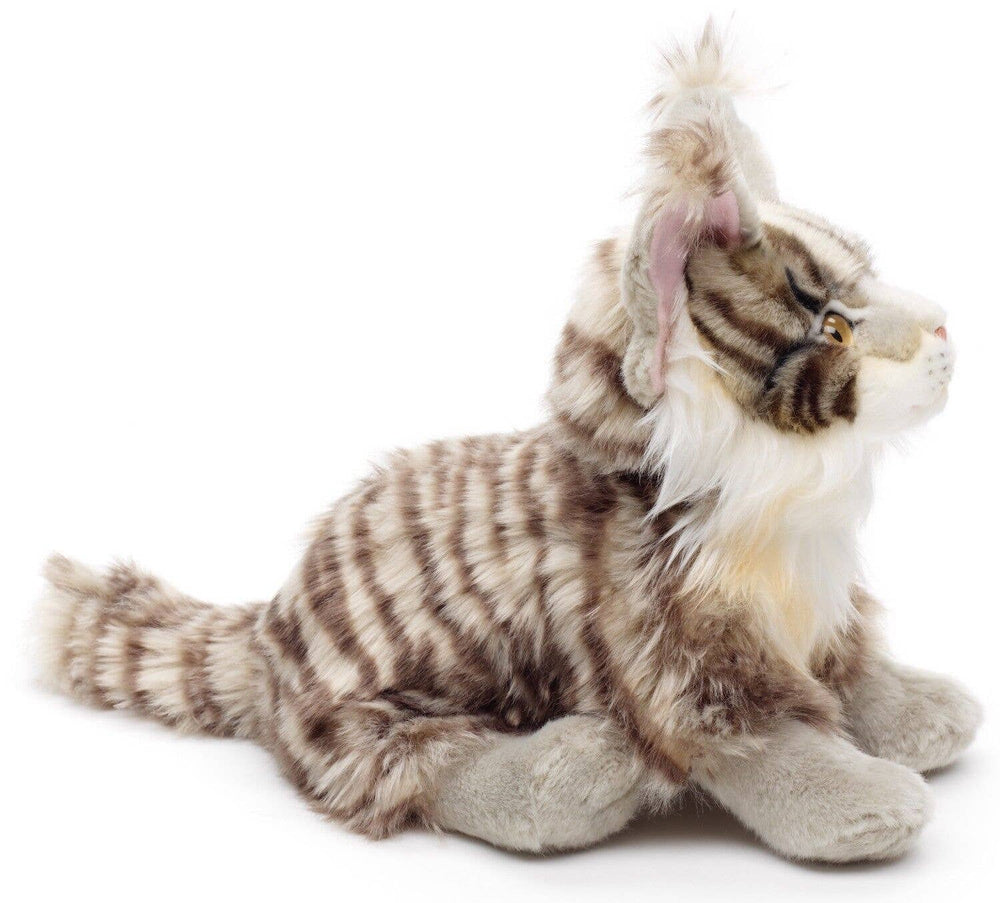 Peluche chat maine coon gris