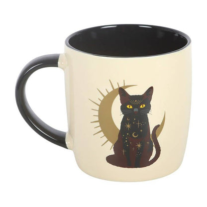 Mug chat noir magique assis