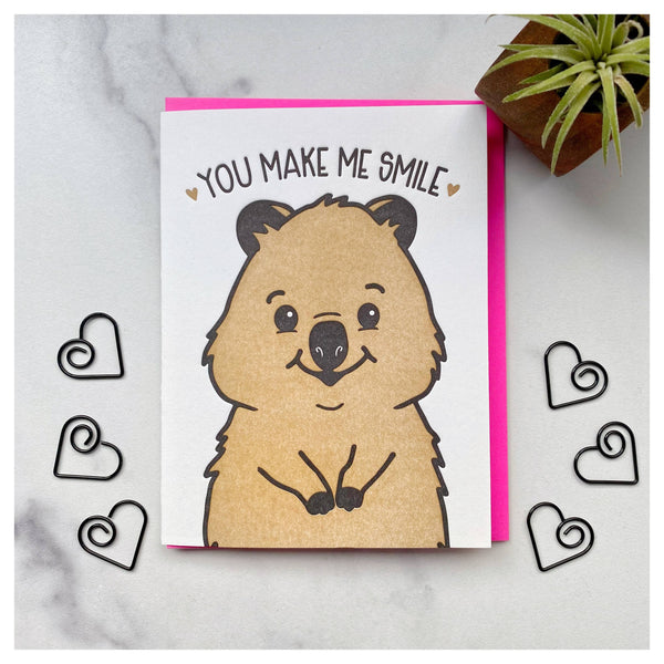 Biglietto di auguri Quokka "Mi fai sorridere"