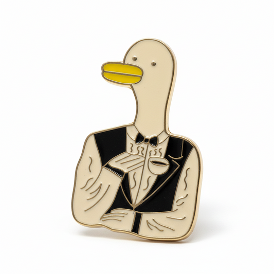 Pin de mayordomo de pato blanco