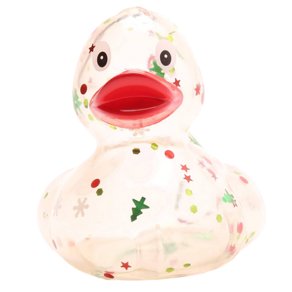 canard classique a paillettes de noel rouge