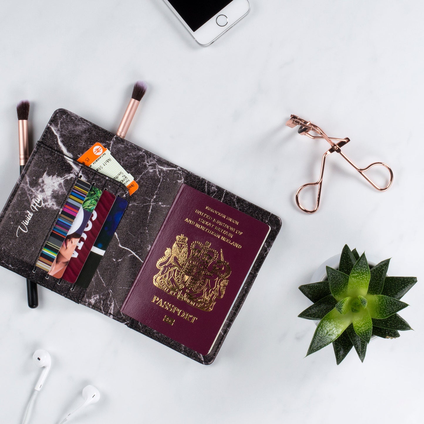 Étui pour passeport – noir Marble