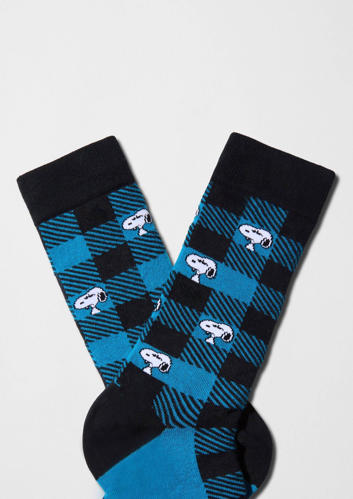 BeSnoopy Tartan bleu - Chaussettes 100 % coton biologique