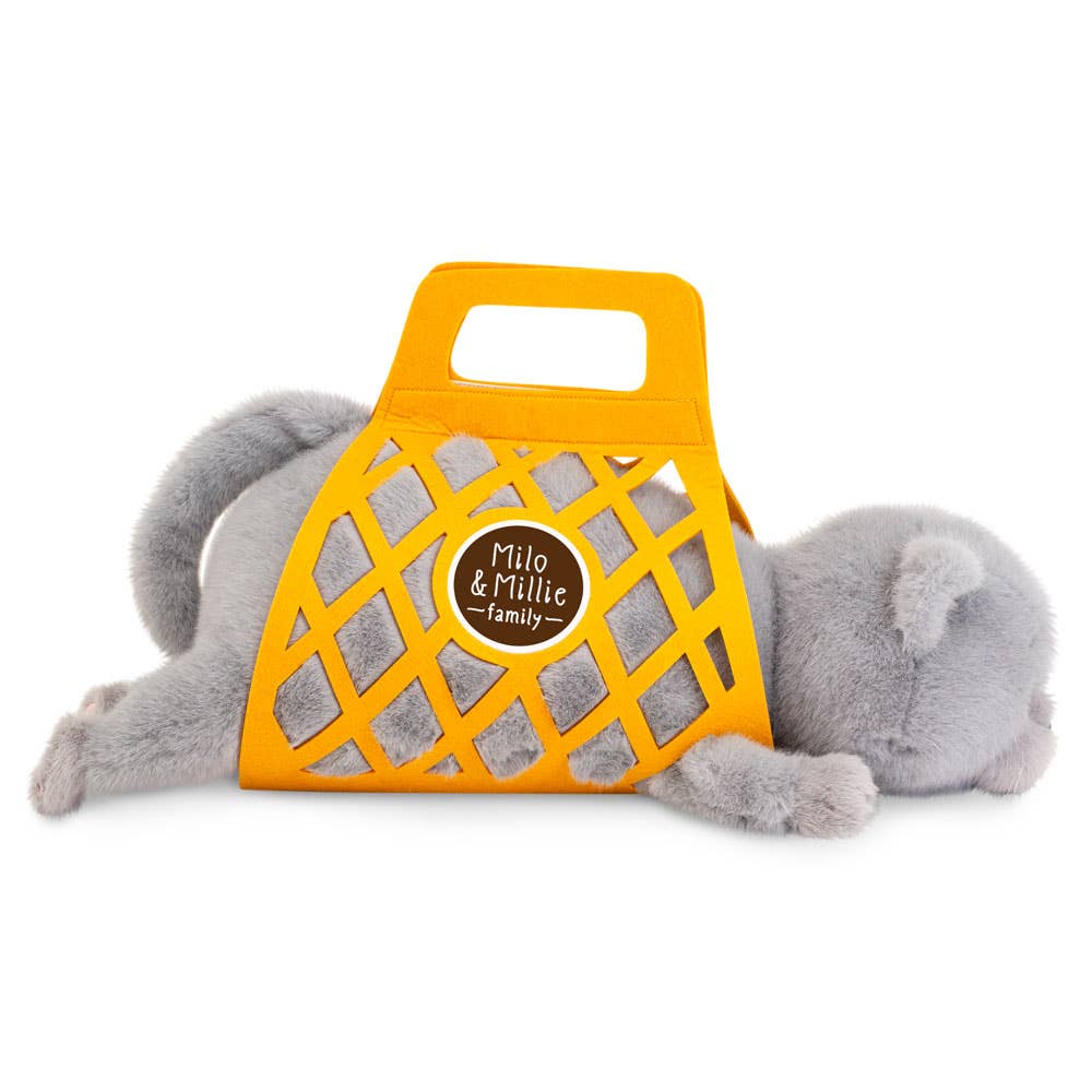 Milo &amp; Millie Plush Toy, Milo the Grey Cat (56 cm) - 0+