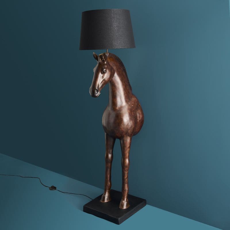 Lampadaire Amadeus, marron, 47 x 40 x 153 cm