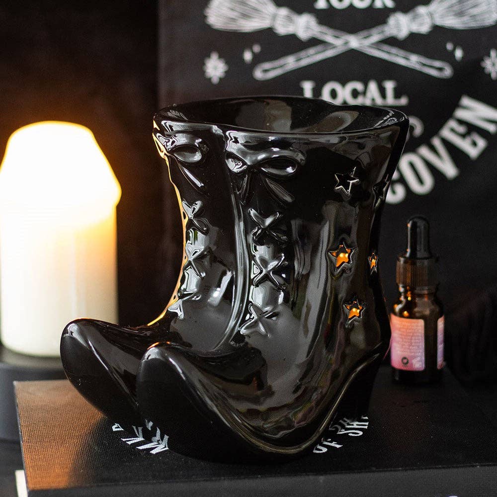 Brûleur d'huile Halloween Bottes de Sorcière Noires