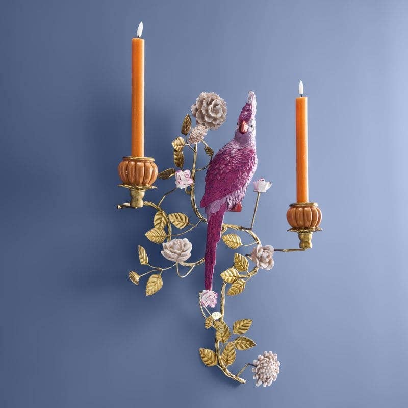 Applique Perroquet orange/rose