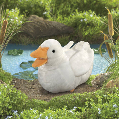 Marioneta de mano de pato blanco