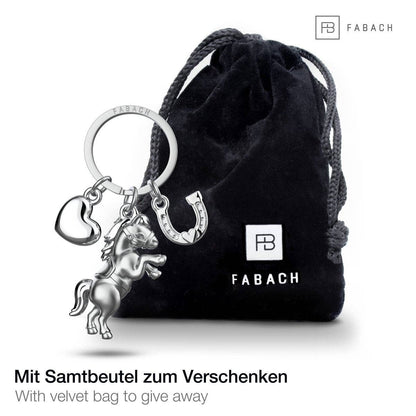 Llavero de caballo con corazón y herradura "Pony"