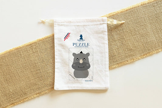 Rompecabezas de madera de rinoceronte