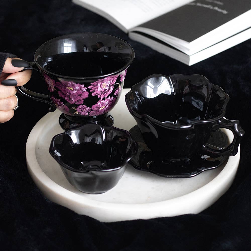 Taza y platillo Rosa Negra