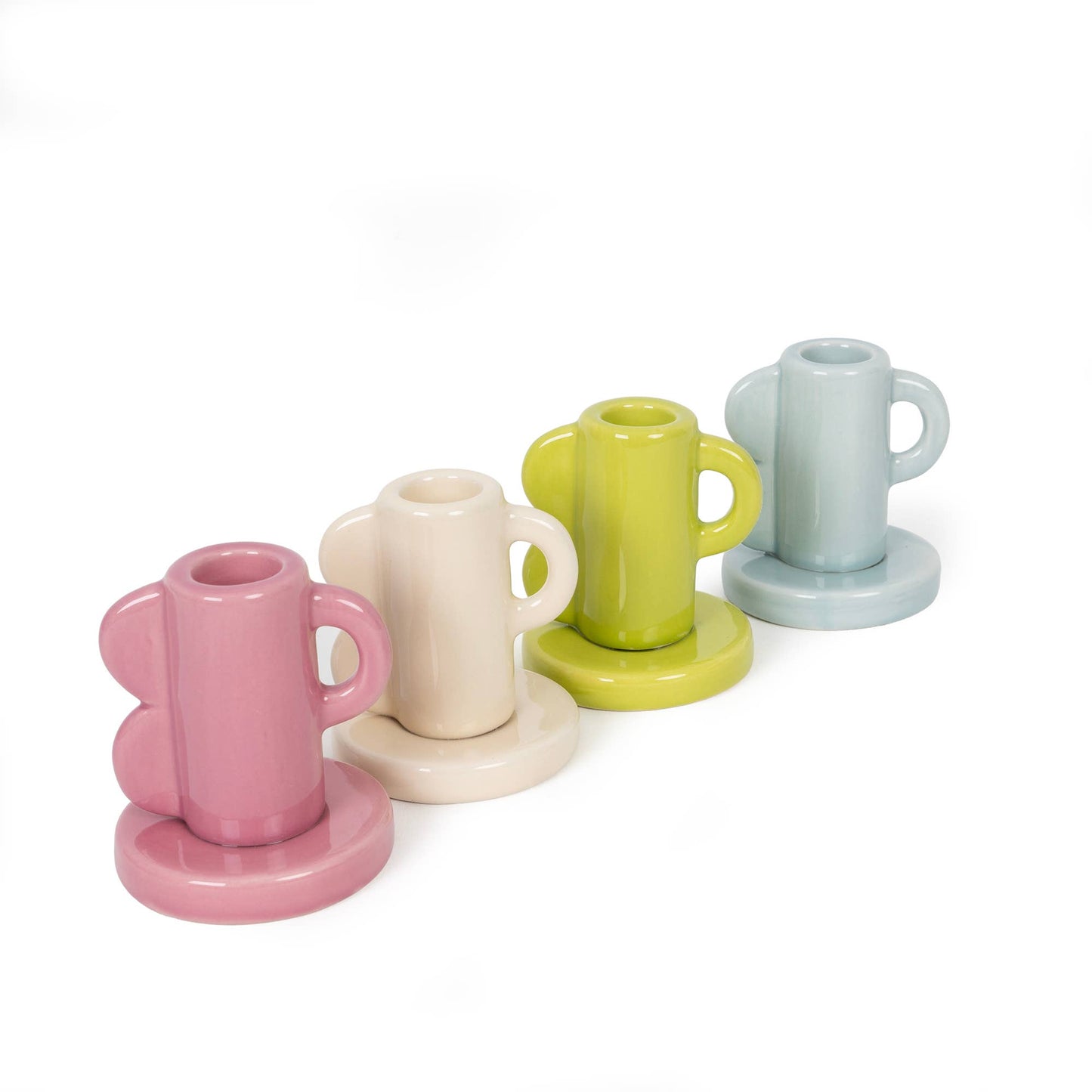 Porte Bougie Vagues Vintage Bleu Clair Helio Ferretti Vue 2