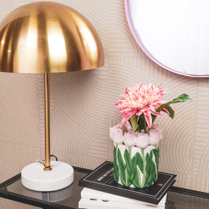 Vase Tulipes - Rose clair/Vert