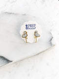 Boucles d'Oreilles Flamingo Druzy