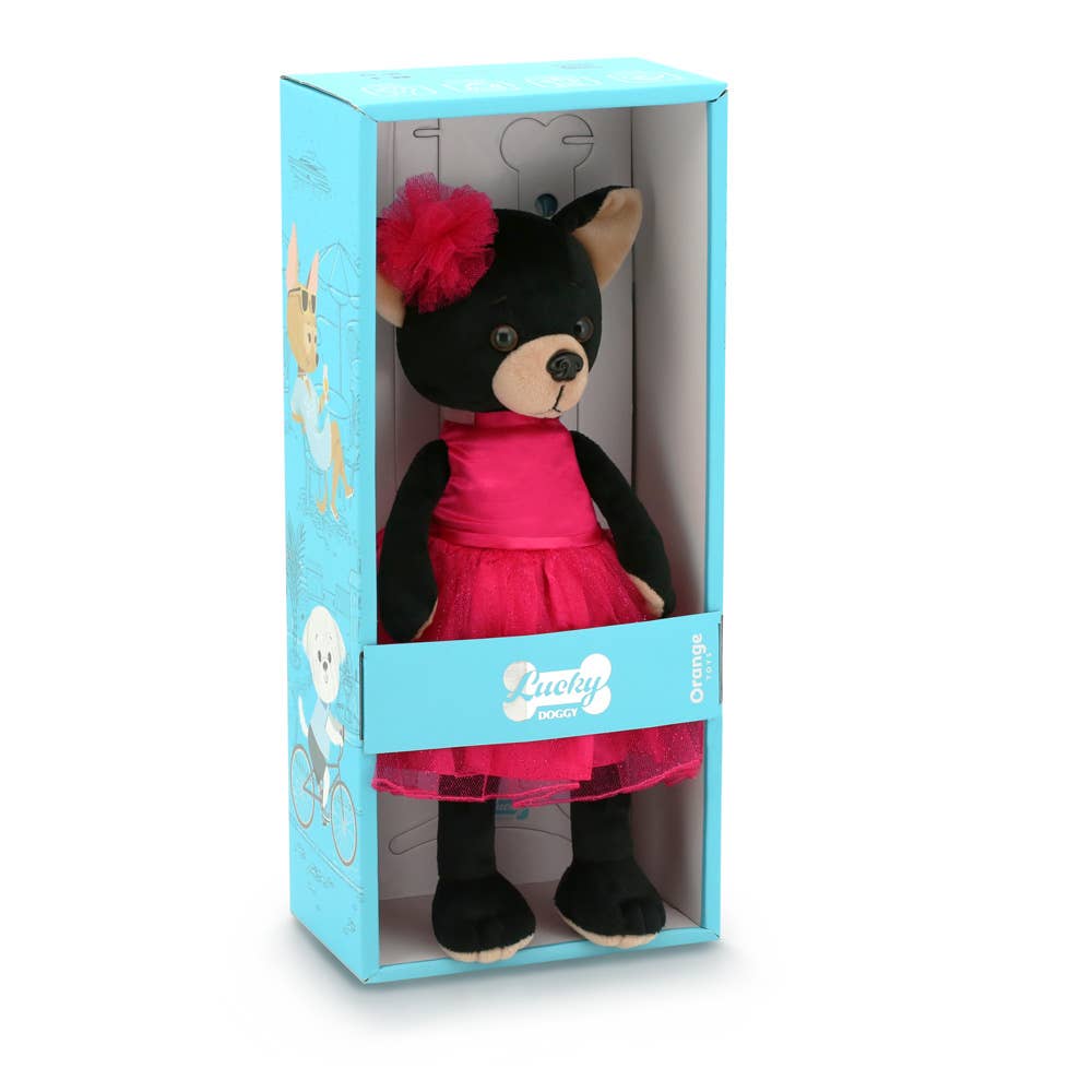 Muñeca perrita negra de la suerte: Carmen - 38 cm