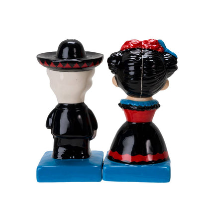 Dia De Los Muertos keramische zout- en peperstrooierset