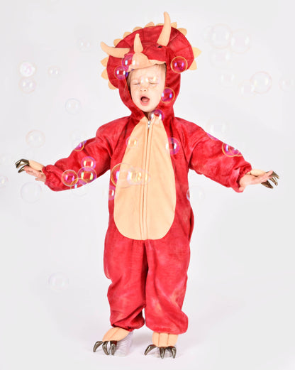 Combinaison dinosaure Tricératops pour enfants 4-6 ans (110-116 cm)