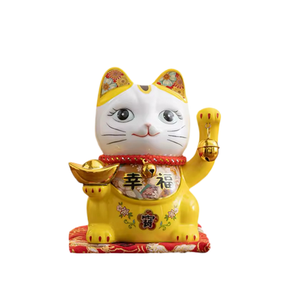 tirelire chat chanceux jaune lcc