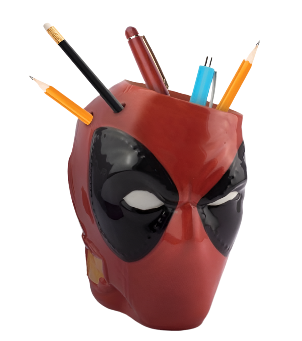 Vaso para plantas e canetas Deadpool da Marvel