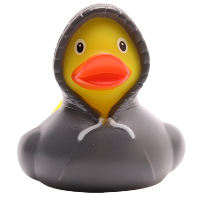 Sudadera con capucha de pato, color gris