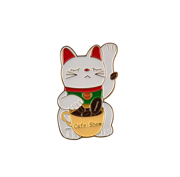 Spilla Lucky Cat "Coffee Show"