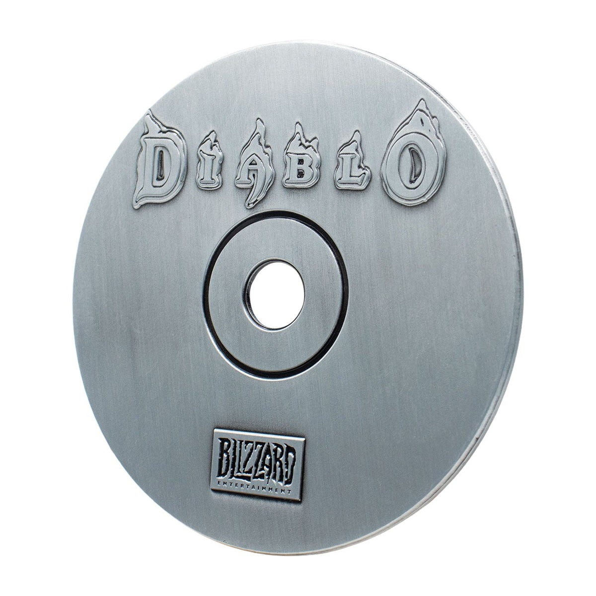 Réplique du CD-ROM Diablo 30e anniversaire Fanattik – verso vu de trois quarts