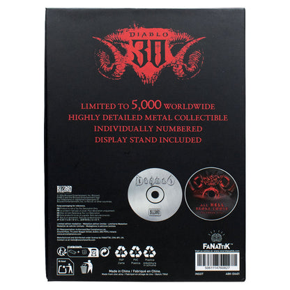 Emballage de la réplique du CD-ROM Diablo 30e anniversaire Fanattik – face arrière