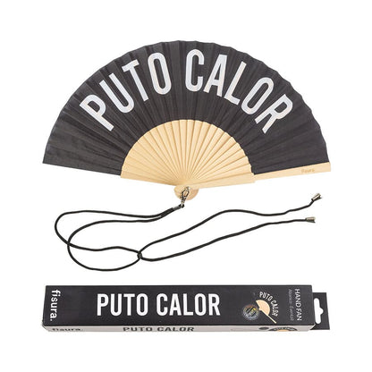 Éventail « Puto calor » Noir – Fisura