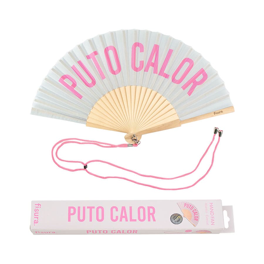 Éventail « Puto calor » Gris – Fisura