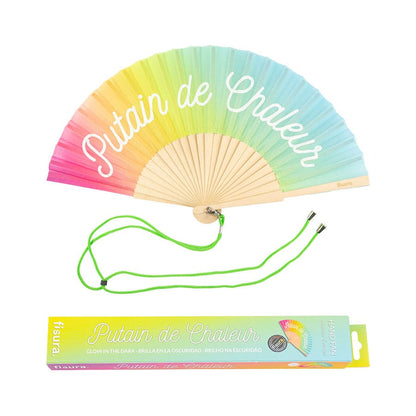Éventail « Putain de chaleur » Arc-en-Ciel (Brille dans le Noir) – Fisura