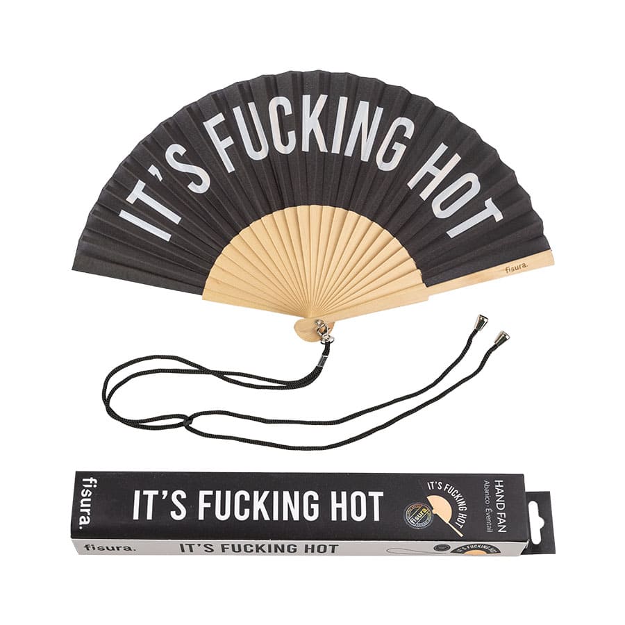 Éventail « It's fucking hot » Noir – Fisura