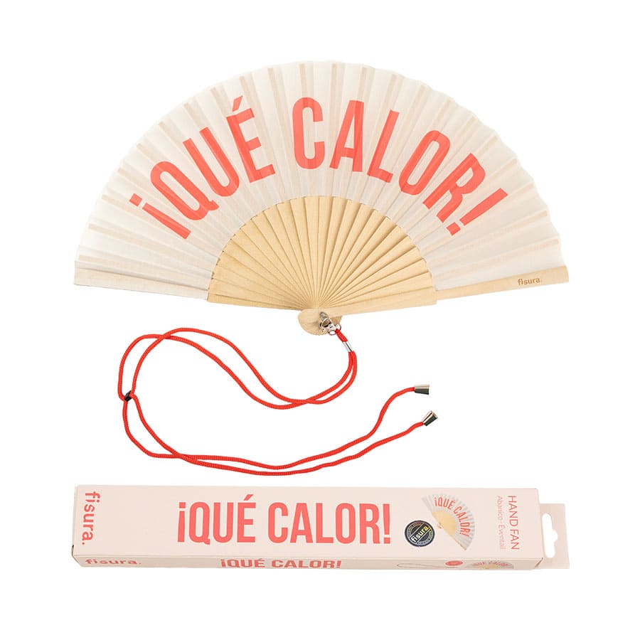 Éventail « Qué calor » Beige – Fisura